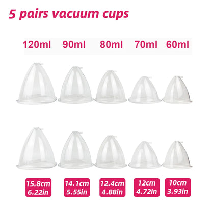 Vacuum Breast Lifting Cups Kit 6 Pairs Nozzle Body Massage Cupping Ass Hip Buttocks Lift Up Enlarger Enlargement Body Shaping