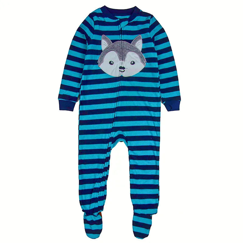 One-Piece Pajamas for Children Aged 3-10, Pajamas for Boys and Girls, Fleece One-Piece Suits, Soft and Warm