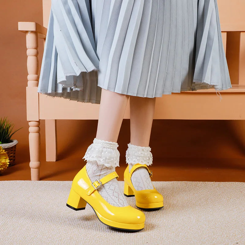 Women's Buckle-Strap Platform Mary Janes