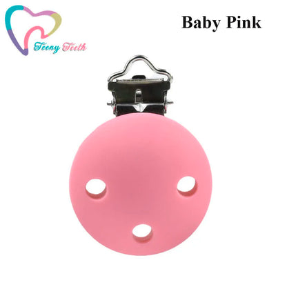 10 PCS 35 MM Round Silicone Clips BPA Free Baby Teething Teether Necklace Accessories Infant Pacifier Holder Chain Nipple DIY