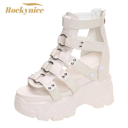 Women's Cutout Platform Wedge Sandals