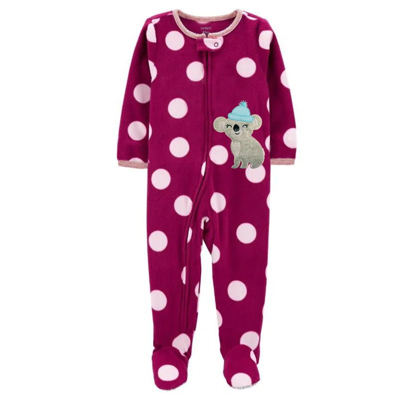 One-Piece Pajamas for Children Aged 3-10, Pajamas for Boys and Girls, Fleece One-Piece Suits, Soft and Warm