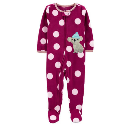 One-Piece Pajamas for Children Aged 3-10, Pajamas for Boys and Girls, Fleece One-Piece Suits, Soft and Warm