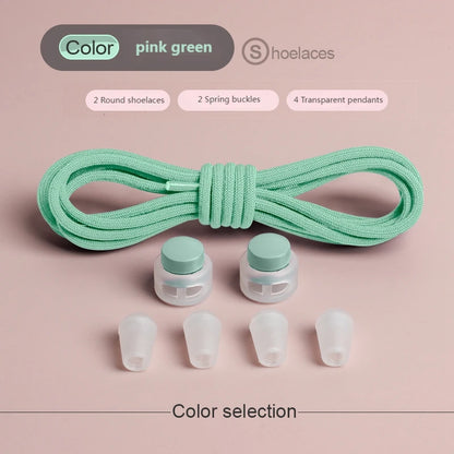 Spring Lock Shoelaces Without ties Elastic laces Sneakers Kids Adult Quick Shoe laces Rubber Bands Round No tie Shoeace Shoes