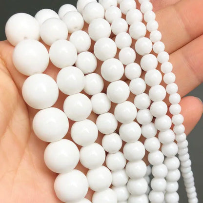 Natural Stone Dark Blue Chalcedony Jades Beads Round Loose Spacer Beads For Jewelry Making 4/6/8/10/12mm DIY Handmade Bracelets