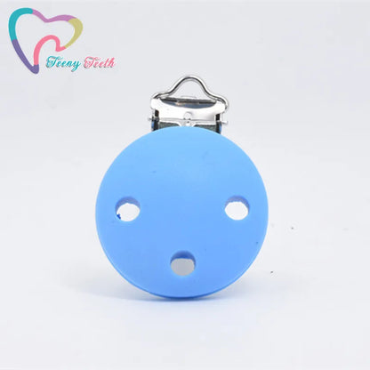 10 PCS 35 MM Round Silicone Clips BPA Free Baby Teething Teether Necklace Accessories Infant Pacifier Holder Chain Nipple DIY