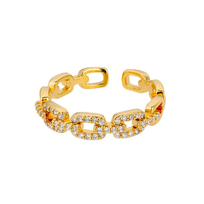 Classic Zircon Twist Chain Rings For Women Stainless Steel  Elegant Couple Ring Wedding Jewelry Gift Bijoux Femme Free Shipping