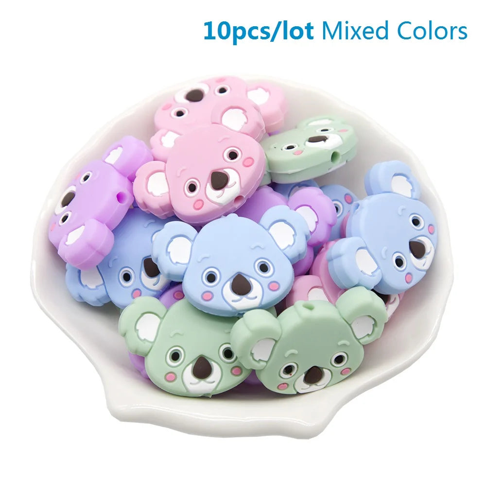 Cute-idea 10pcs/Lot Silicone Beads Teether Pacifier Nursing Chain Food Grade Teething Handmade Chewable Accessory Baby Product