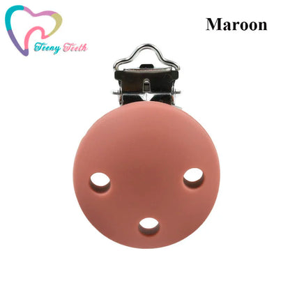 10 PCS 35 MM Round Silicone Clips BPA Free Baby Teething Teether Necklace Accessories Infant Pacifier Holder Chain Nipple DIY