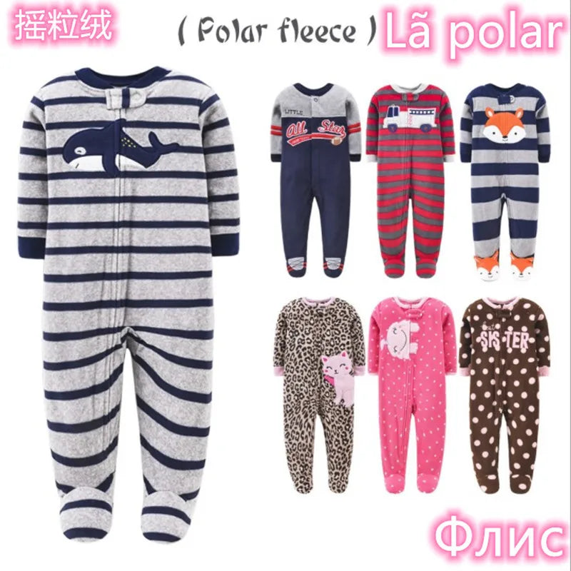 One-Piece Pajamas for Children Aged 3-10, Pajamas for Boys and Girls, Fleece One-Piece Suits, Soft and Warm