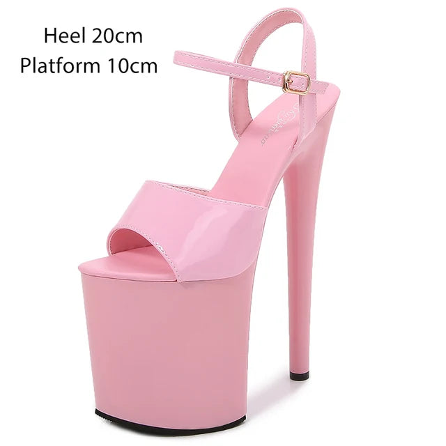 Naked Color Dress Party Shoes Women Sexy Show Sandals 15 17 20 CM High Heels Platform Sandals Girls Shoe Party Club Plus Size 43