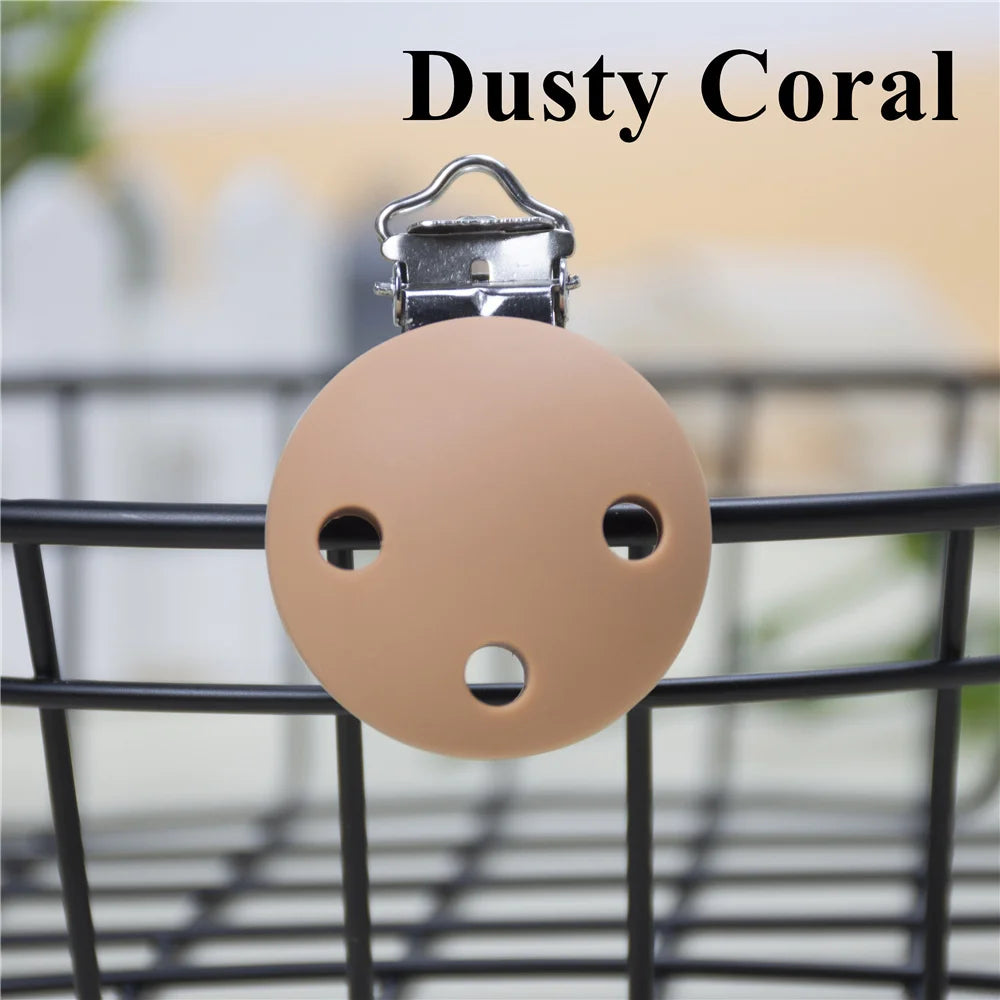 10 PCS 35 MM Round Silicone Clips BPA Free Baby Teething Teether Necklace Accessories Infant Pacifier Holder Chain Nipple DIY