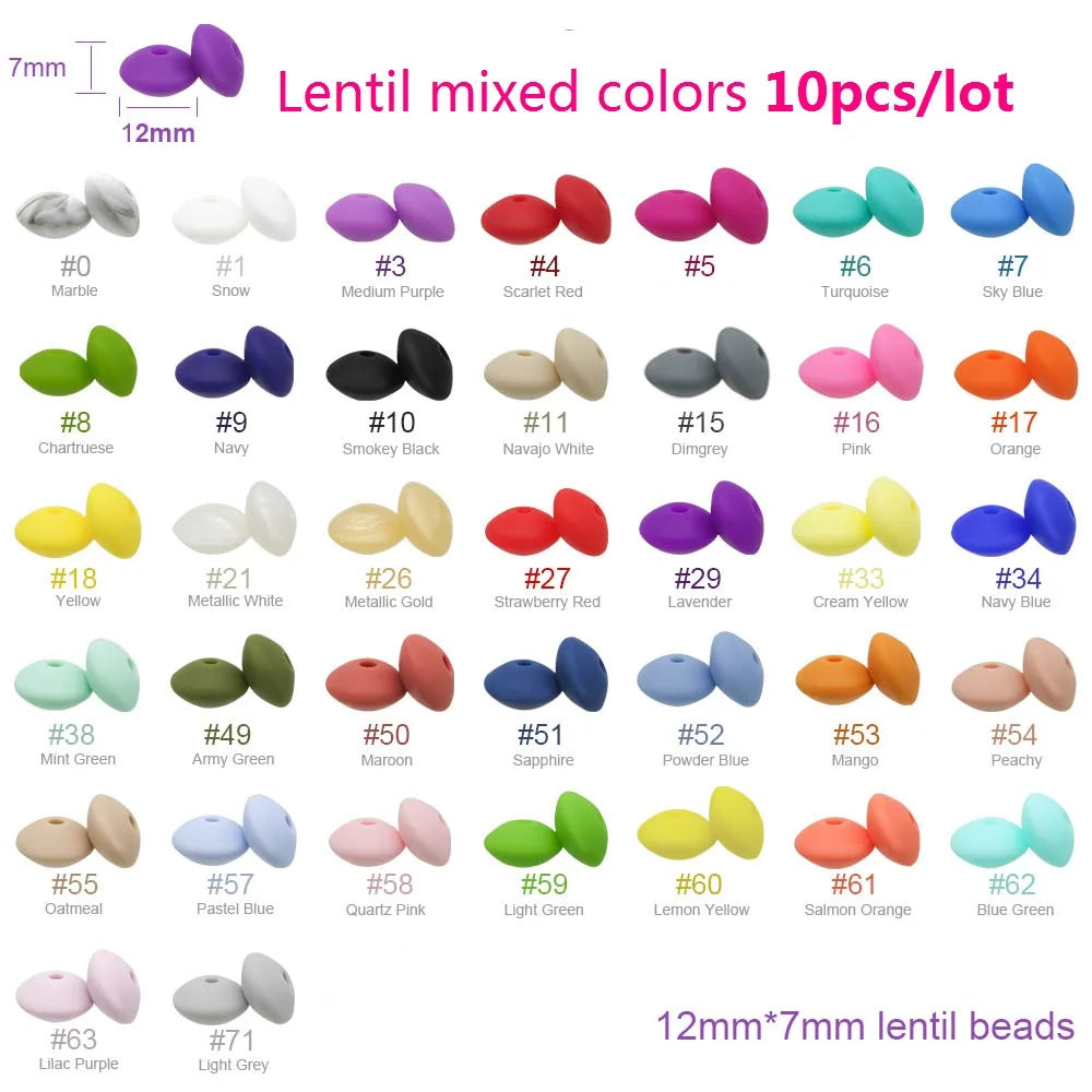 Cute-idea 10pcs/Lot Silicone Beads Teether Pacifier Nursing Chain Food Grade Teething Handmade Chewable Accessory Baby Product