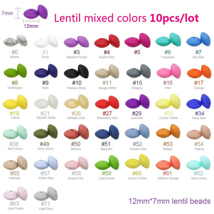 Cute-idea 10pcs/Lot Silicone Beads Teether Pacifier Nursing Chain Food Grade Teething Handmade Chewable Accessory Baby Product