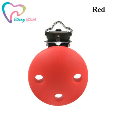 10 PCS 35 MM Round Silicone Clips BPA Free Baby Teething Teether Necklace Accessories Infant Pacifier Holder Chain Nipple DIY