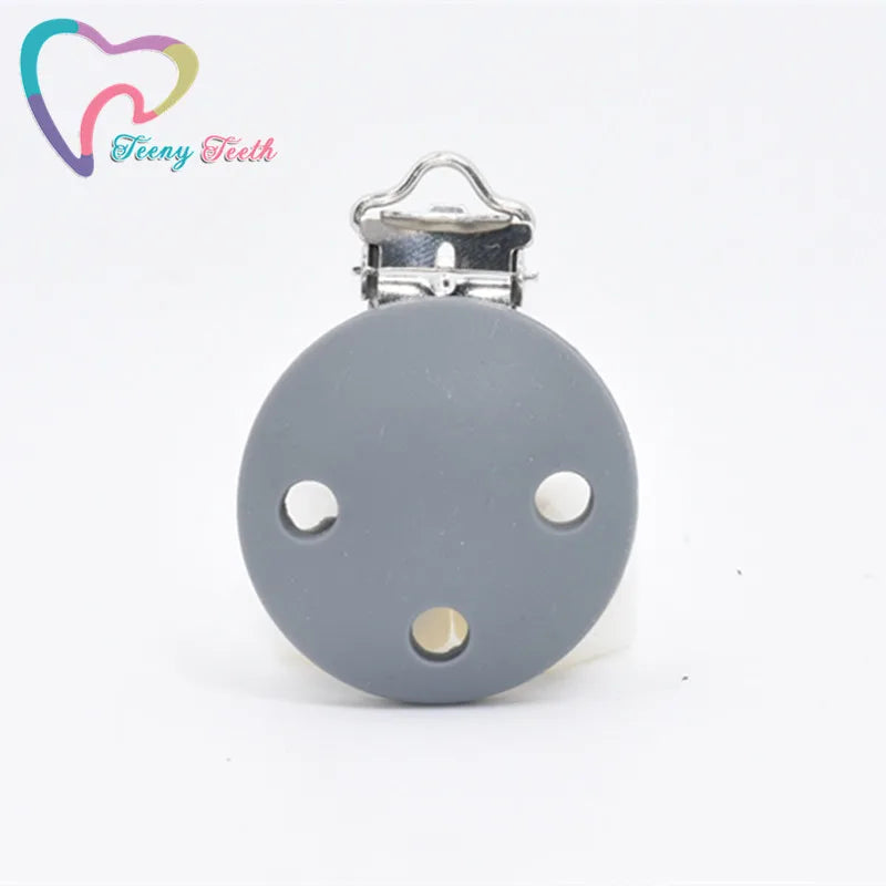 10 PCS 35 MM Round Silicone Clips BPA Free Baby Teething Teether Necklace Accessories Infant Pacifier Holder Chain Nipple DIY