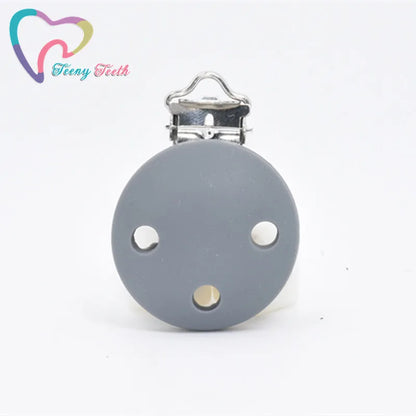 10 PCS 35 MM Round Silicone Clips BPA Free Baby Teething Teether Necklace Accessories Infant Pacifier Holder Chain Nipple DIY