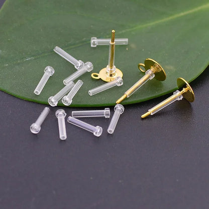 50 PCS 8/11/12mm Anti-allergy Tube Sleeve Back Plugs Tube Stud Earrings Safety Pad Protector DIY Jewelry Findings
