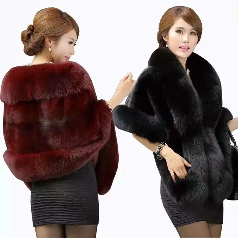 Women's Faux Fur Cape