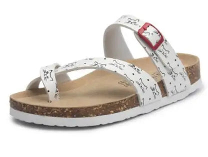 flower print cork sandals women clip toe slippers narrow band flip flops lovers platform sandals summer beach shoes size 45 c455
