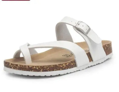 flower print cork sandals women clip toe slippers narrow band flip flops lovers platform sandals summer beach shoes size 45 c455