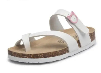 flower print cork sandals women clip toe slippers narrow band flip flops lovers platform sandals summer beach shoes size 45 c455