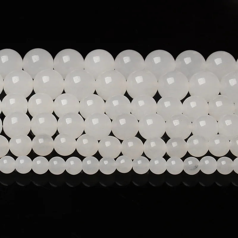 Wholesale 4/6/8/10mm Natural White Crystal Quartz Stone Round Beads For Jewelry Making DIY Bracelet Stone Bead