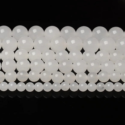 Wholesale 4/6/8/10mm Natural White Crystal Quartz Stone Round Beads For Jewelry Making DIY Bracelet Stone Bead