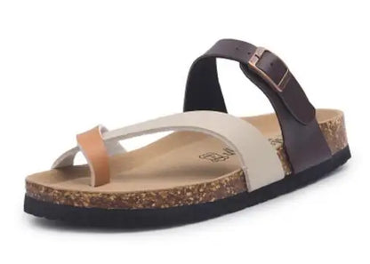 flower print cork sandals women clip toe slippers narrow band flip flops lovers platform sandals summer beach shoes size 45 c455