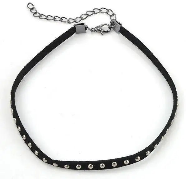 Cute Fashion Bohemian Personality Rivets Hot Nail Fender Necklace Collar Statement Necklace Choker Necklace Gargantilha Collares