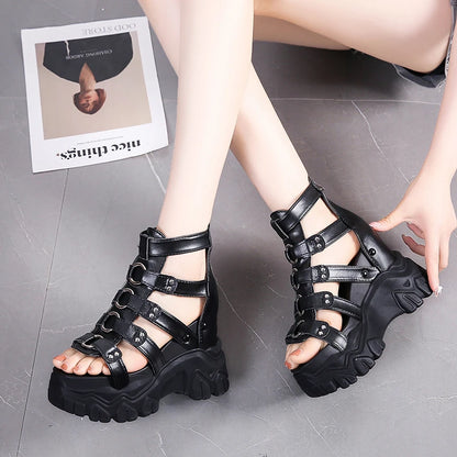 Women's Cutout Platform Wedge Sandals
