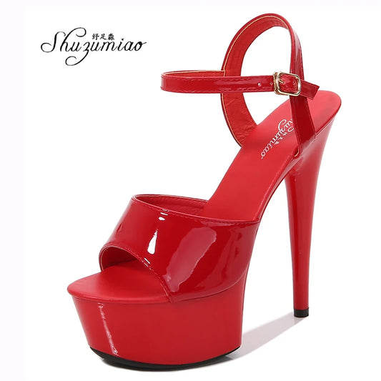 Women's Buckle-Strap Platform Stiletto Sandals