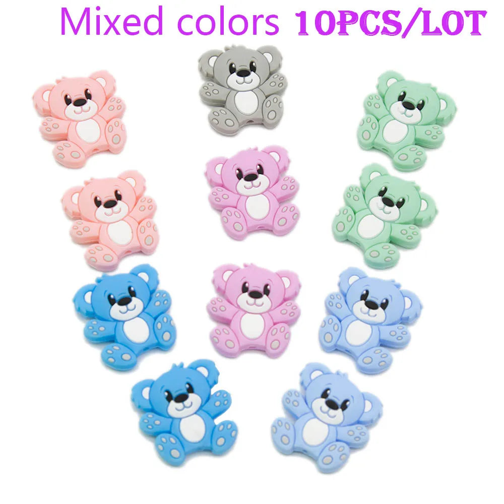 Cute-idea 10pcs/Lot Silicone Beads Teether Pacifier Nursing Chain Food Grade Teething Handmade Chewable Accessory Baby Product
