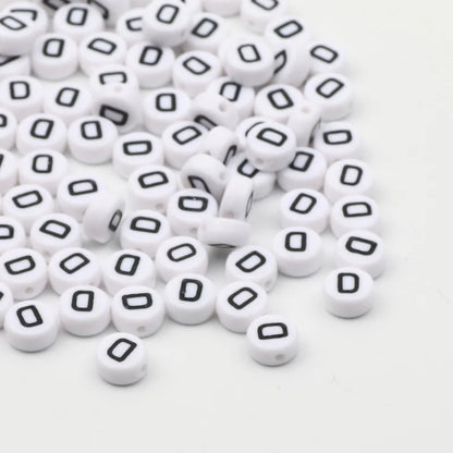 50/100/200pcs/lot 7x4mm White Round A-Z Alphabet Letter Acrylic Loose Spacer Beads for Jewelry Making Diy Bracelet Accessories