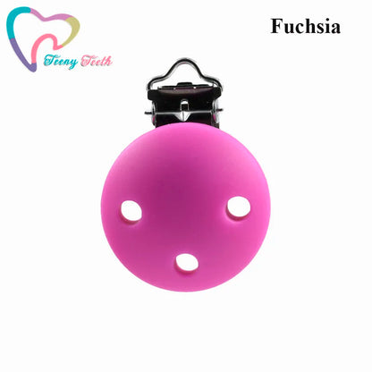 10 PCS 35 MM Round Silicone Clips BPA Free Baby Teething Teether Necklace Accessories Infant Pacifier Holder Chain Nipple DIY