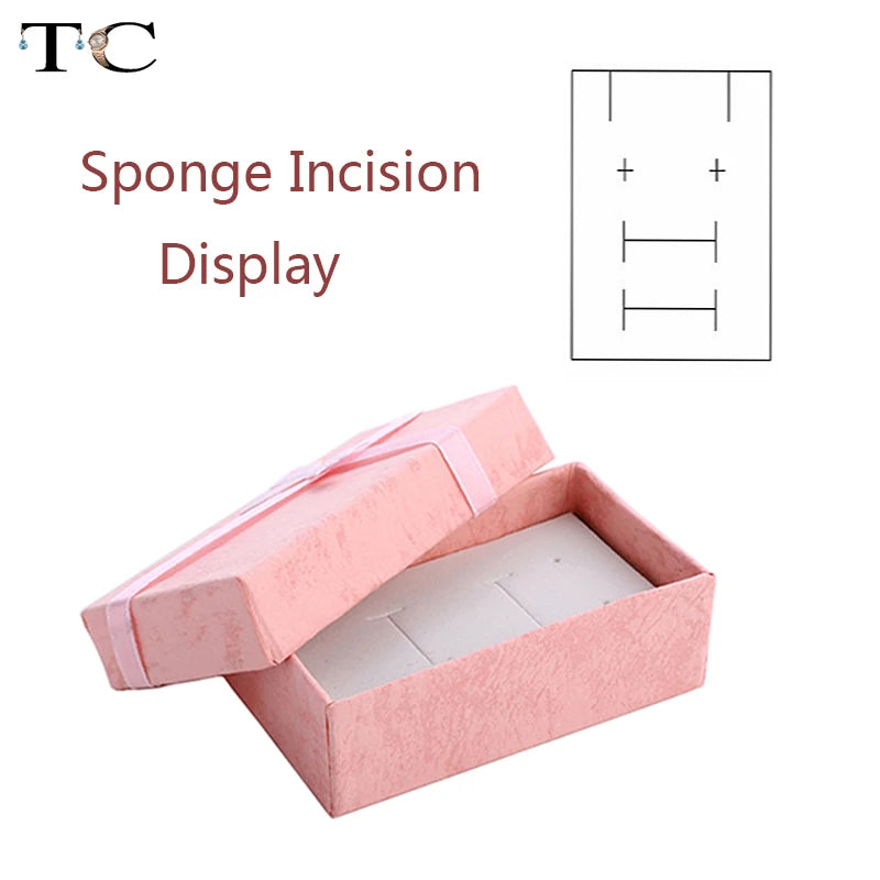 12PCS/lot Assorted Colors Ring Necklace Set Box Trinket Box Necklace Case Earrings Holder 5*8 Packaging Gift Box