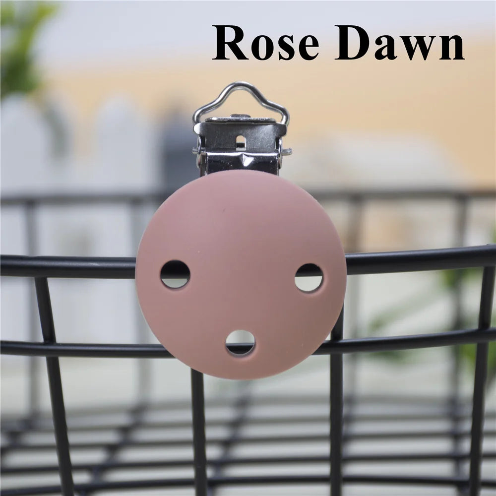 10 PCS 35 MM Round Silicone Clips BPA Free Baby Teething Teether Necklace Accessories Infant Pacifier Holder Chain Nipple DIY