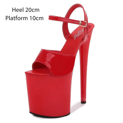 Naked Color Dress Party Shoes Women Sexy Show Sandals 15 17 20 CM High Heels Platform Sandals Girls Shoe Party Club Plus Size 43