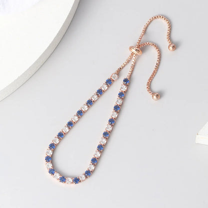 Adjustable Multicolor Tennis Bracelets for Women Ladies Wedding Rainbow Colorful Zircon Charm Bracelet Hand Chain Jewelry DZH043