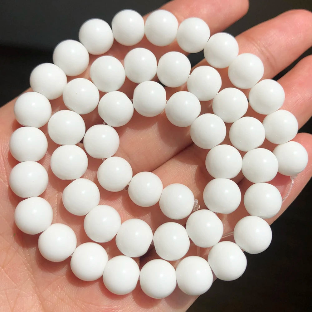 Natural Stone Dark Blue Chalcedony Jades Beads Round Loose Spacer Beads For Jewelry Making 4/6/8/10/12mm DIY Handmade Bracelets