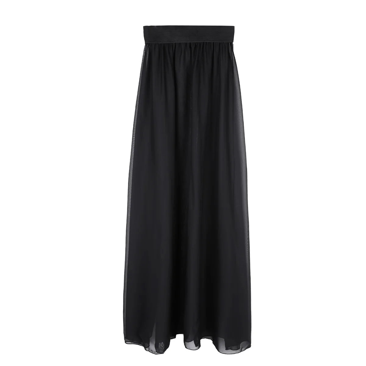 Sexy Women Sheer See Through Chiffon Maxi Skirts High Split Flowy Long Skirt Transparent Bikini Cover Up Bottoms Pool Party Club