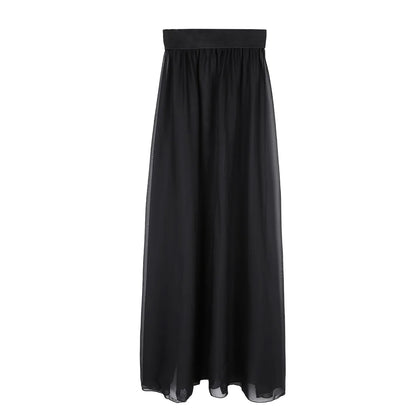 Sexy Women Sheer See Through Chiffon Maxi Skirts High Split Flowy Long Skirt Transparent Bikini Cover Up Bottoms Pool Party Club
