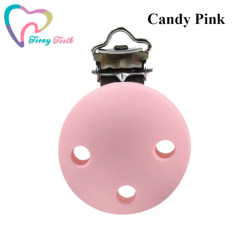 10 PCS 35 MM Round Silicone Clips BPA Free Baby Teething Teether Necklace Accessories Infant Pacifier Holder Chain Nipple DIY