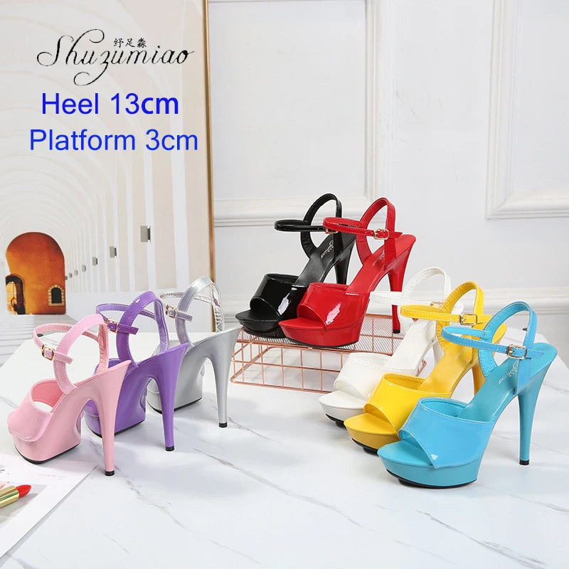 Women's Buckle-Strap Platform Stiletto Sandals