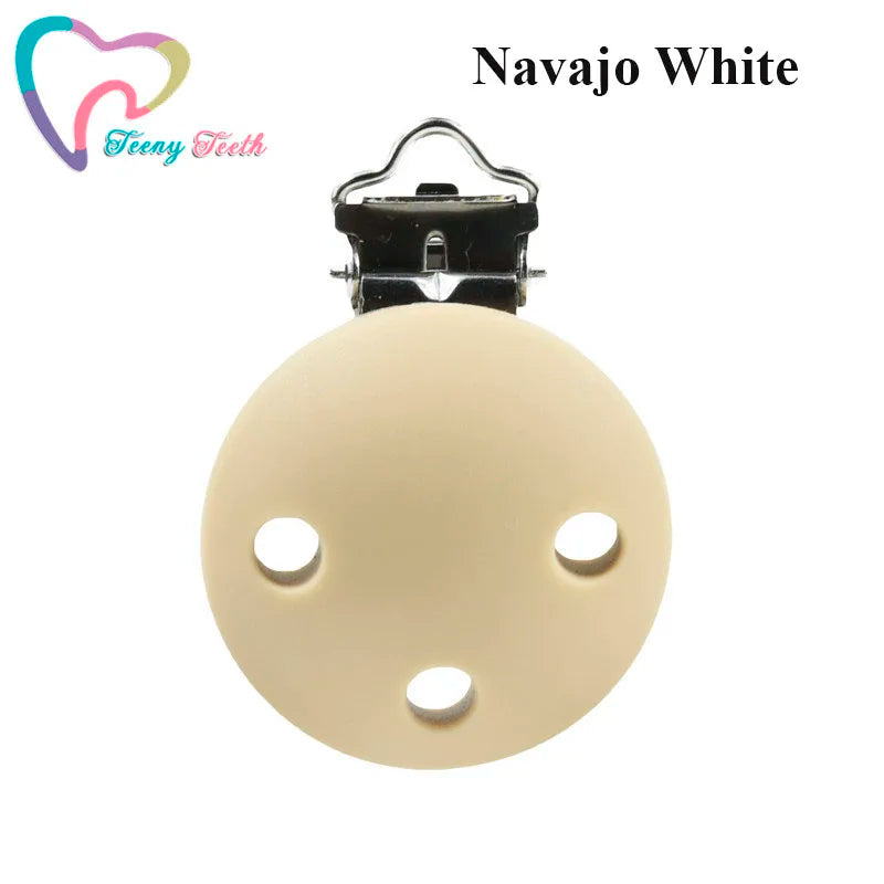 10 PCS 35 MM Round Silicone Clips BPA Free Baby Teething Teether Necklace Accessories Infant Pacifier Holder Chain Nipple DIY