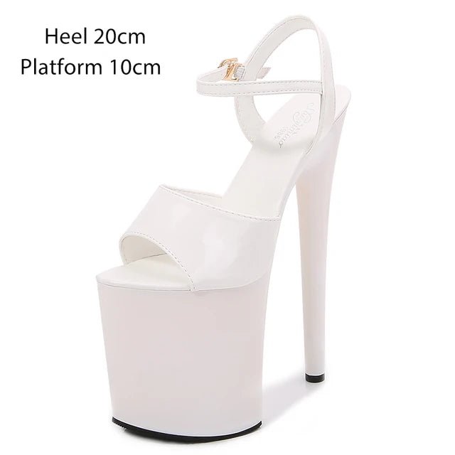 Naked Color Dress Party Shoes Women Sexy Show Sandals 15 17 20 CM High Heels Platform Sandals Girls Shoe Party Club Plus Size 43