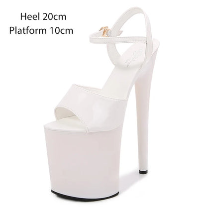 Naked Color Dress Party Shoes Women Sexy Show Sandals 15 17 20 CM High Heels Platform Sandals Girls Shoe Party Club Plus Size 43