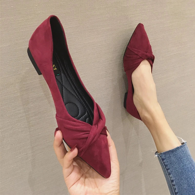 Basic Women Flats Black Flats for Women Dressy Comfort Ballet Foldable Flats Small Size 33 34 Big Size 45 46 Pointed Toe Slipons