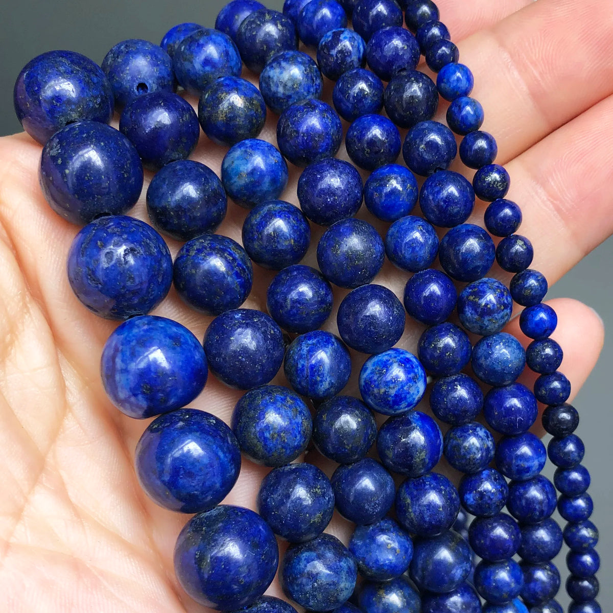 Natural Stone Dark Blue Chalcedony Jades Beads Round Loose Spacer Beads For Jewelry Making 4/6/8/10/12mm DIY Handmade Bracelets