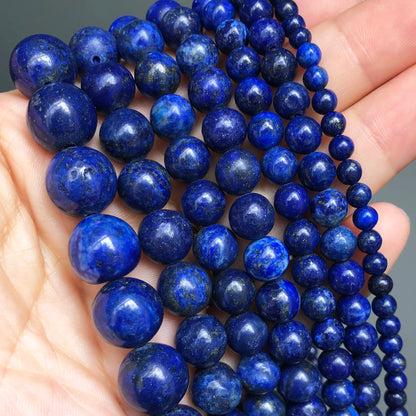 Natural Stone Dark Blue Chalcedony Jades Beads Round Loose Spacer Beads For Jewelry Making 4/6/8/10/12mm DIY Handmade Bracelets